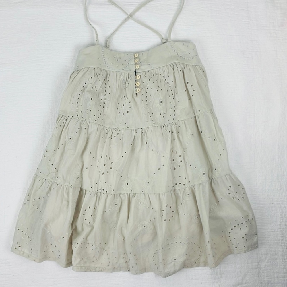 Girls Love Daisy Spaghetti Strap Khaki Dress